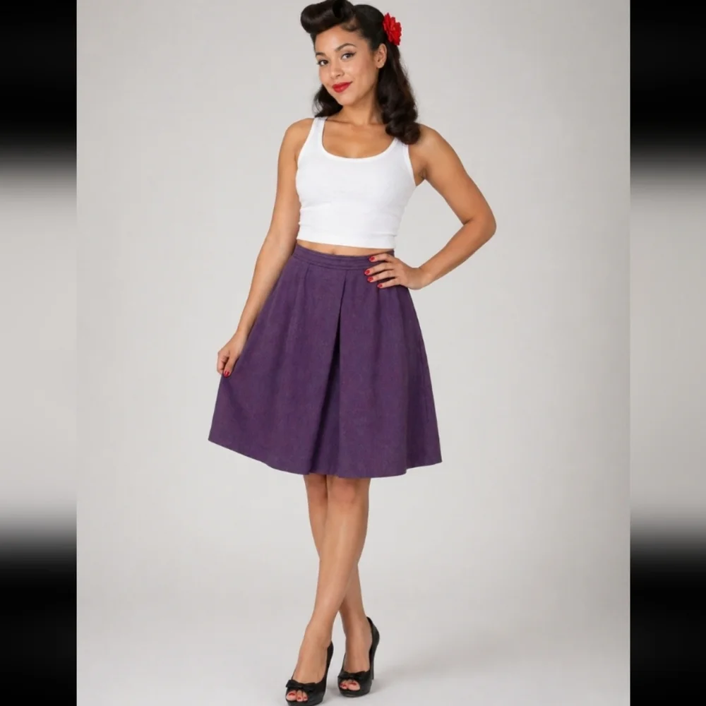 Vintage Wool Blend Pleated The Villiger Mini Skirt 14